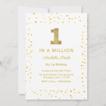 Un sur un million, 1er anniversaire invitation béb