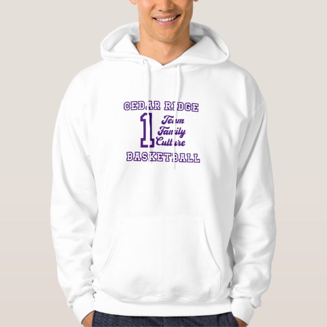 Un Sweat - shirt à capuche Unisex blanc d'équipe (Devant)