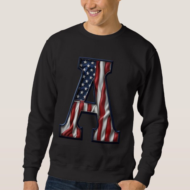 Un sweatshirt aux couleurs du drapeau américain. (Devant)