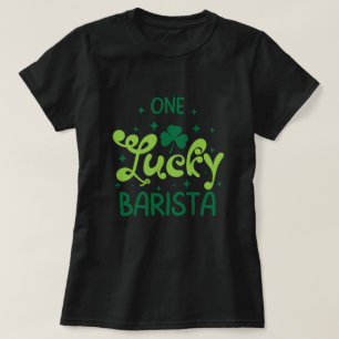 Un T-shirt barista Jour de la Saint Patrick chance