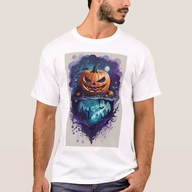 Un T-shirt citrouille Halloween plein de vie. (Devant)