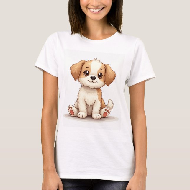 un T-shirt confortable avec photo de chien (Devant)