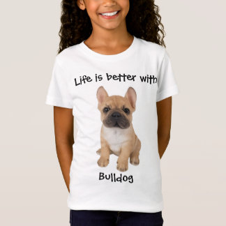 Un T-shirt de bouledogue mignon avec un texte mign