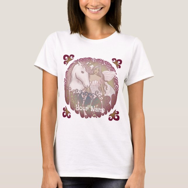 Un t-shirt de licorne et fée rétro (Devant)