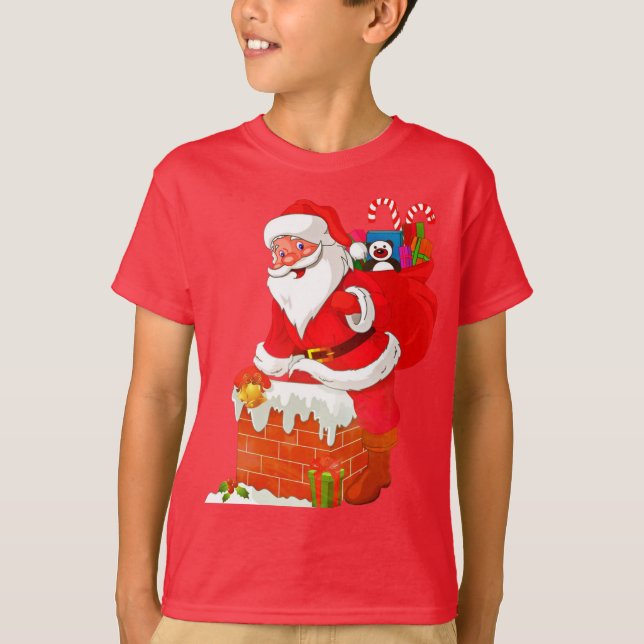 Un t-shirt de Noël joyeux et amical pour les enfan (Devant)