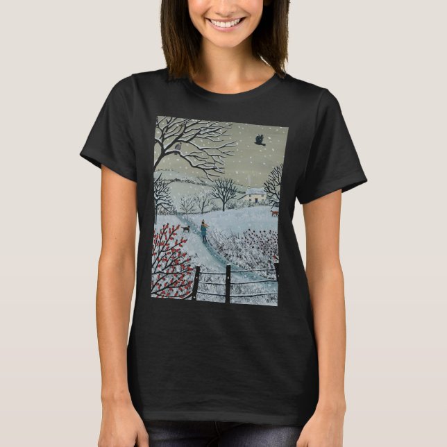 Un T-Shirt Graphique A Snowy Walk (Devant)