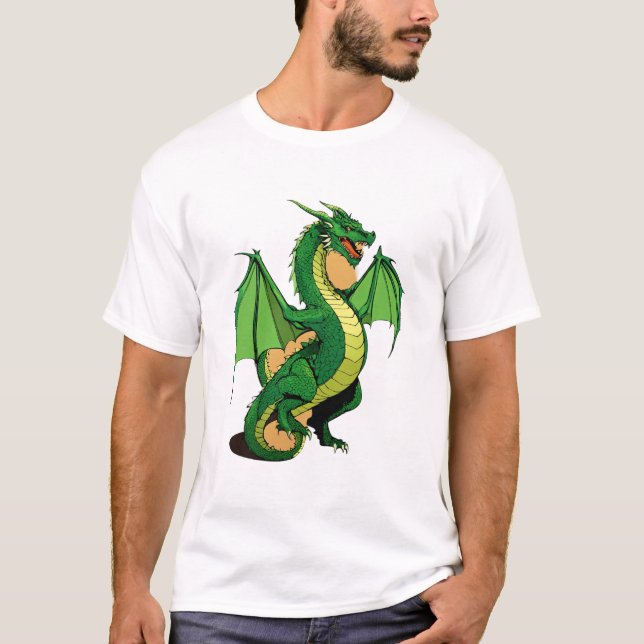 Un T-shirt homme de style dragon vert (Devant)