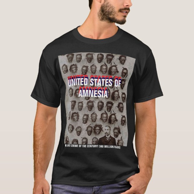 UN T-shirt noir basique AMNESIA ÉTATS-UNIS (Devant)