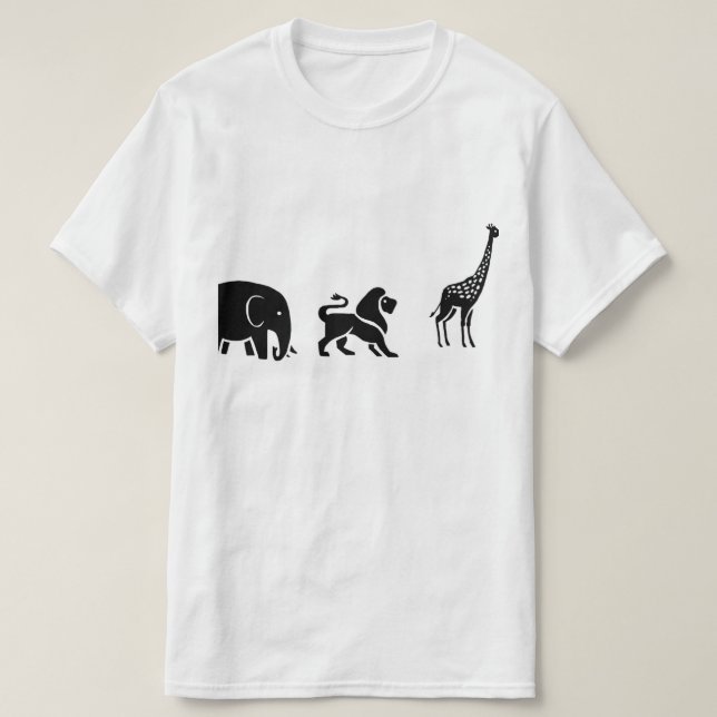 Un t-shirt symbolisant les animaux forts, du plus  (Design devant)