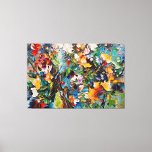 un tableau de fleurs sur une toile