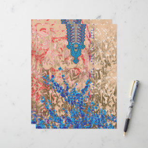 un tableau d'écharpe bleu et beige