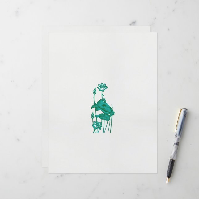 un tableau d'une fleur et d'un poisson sur un doss (Devant/Arrière en situation)