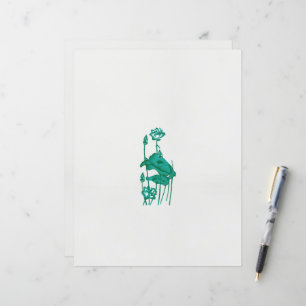 un tableau d'une fleur et d'un poisson sur un doss