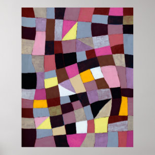 Un tableau en grille irrégulière, avec violets et