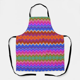Un tablier coloré à motif zigzag vibrant