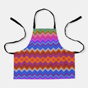 Un tablier coloré avec un motif zigzag vibrant