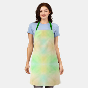 Un tablier tie-dye pastel avec un motif symétrique