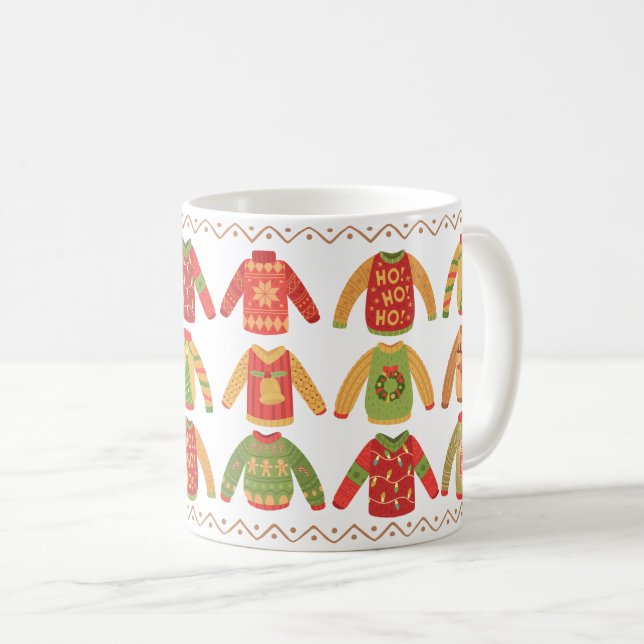 Un tas de pulls moches de Noël classique Mug (Devant droit)
