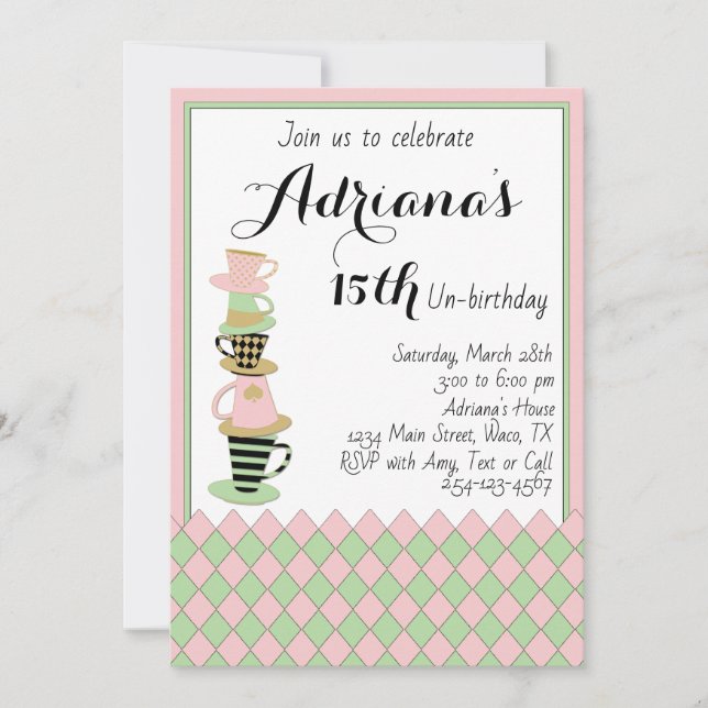 Un Tea Party Un anniversaire Invitation (Devant)