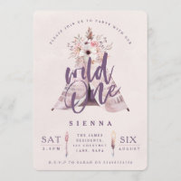 Un teepee invitation de fête d'anniversaire sauvag