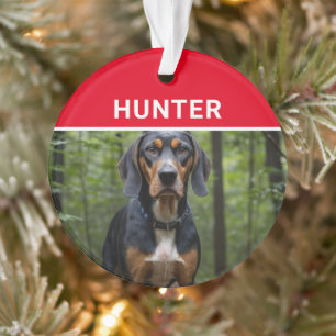 Un terroir avec le nom du chien et la photo Noël