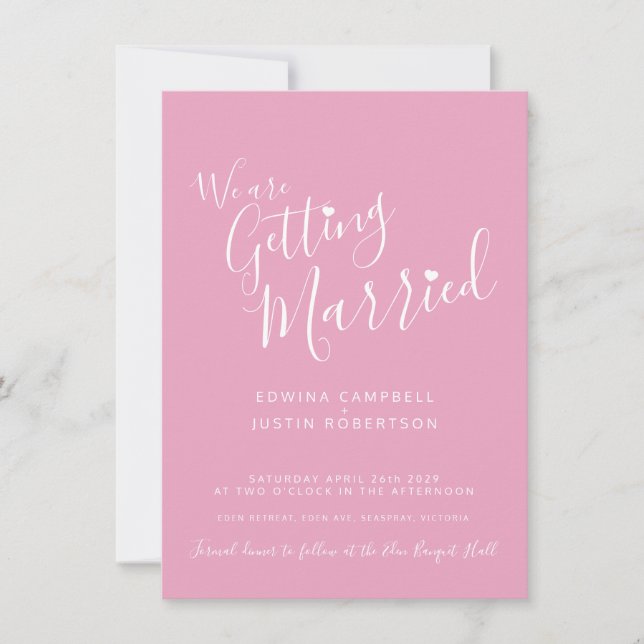 Un texte simple et une invitation à un mariage bla (Devant)
