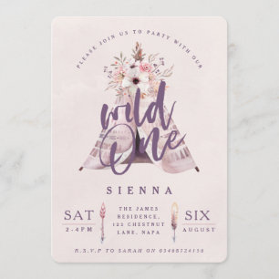 Un tipi invitation de fête d'anniversaire sauvage