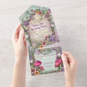 Un TOUT EN UNE Fée Invitation Anniversaire