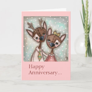 Un très beau couple de cerfs - Carte d'anniversair