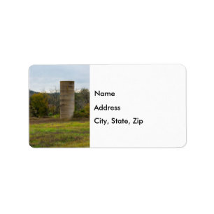 Un vieux Étiquette de adresse de silo agricole