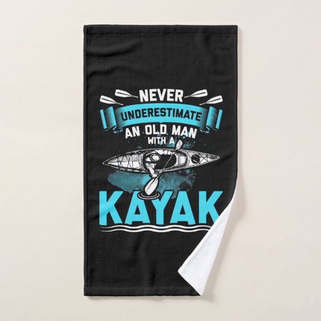 Un Vieux Homme Avec Un Kayak (Serviette à main)