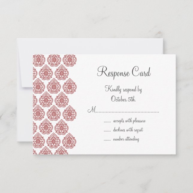 Un Vintage Damask RSVP (rouge) (Devant)