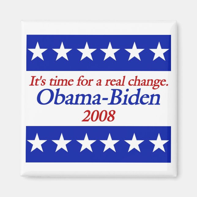 Un vrai changement Obama Biden Magnets (Devant)