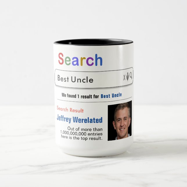 Uncle Funny Custom Best Search Cadeau Mug (Centre)
