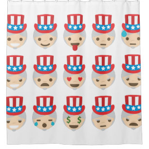 uncle sam émoji salle de bain rideau de douche