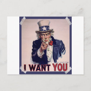Uncle Sam Poster Cartes Postales de haute qualité