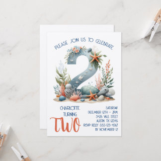 Under the Sea 2nd Birthday Party Invite