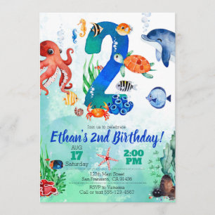 Under the Sea Invitation pour le 2e anniversaire