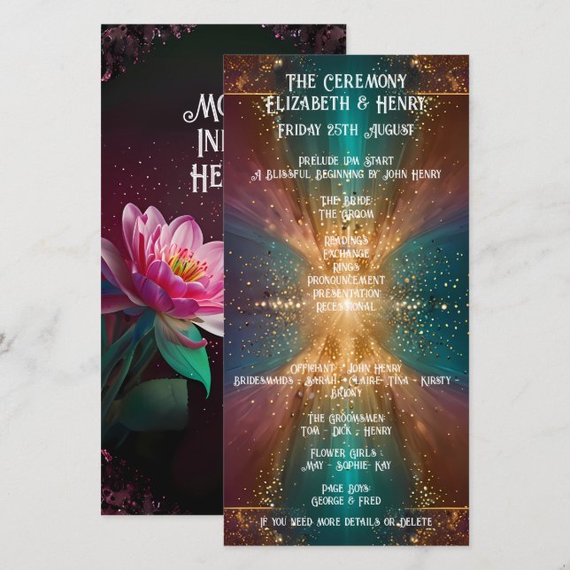 "Under the Stars : A Celebration of Love" (Devant / Derrière)