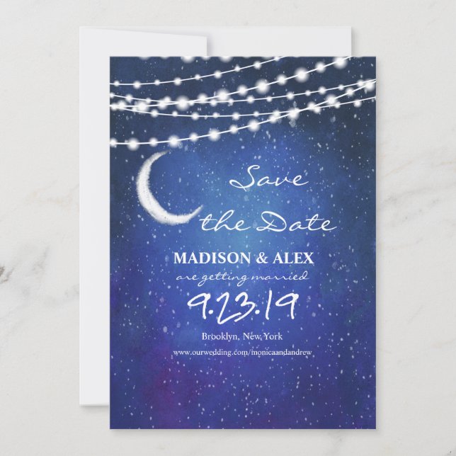 Under the Stars Save the Date Invitation (Devant)