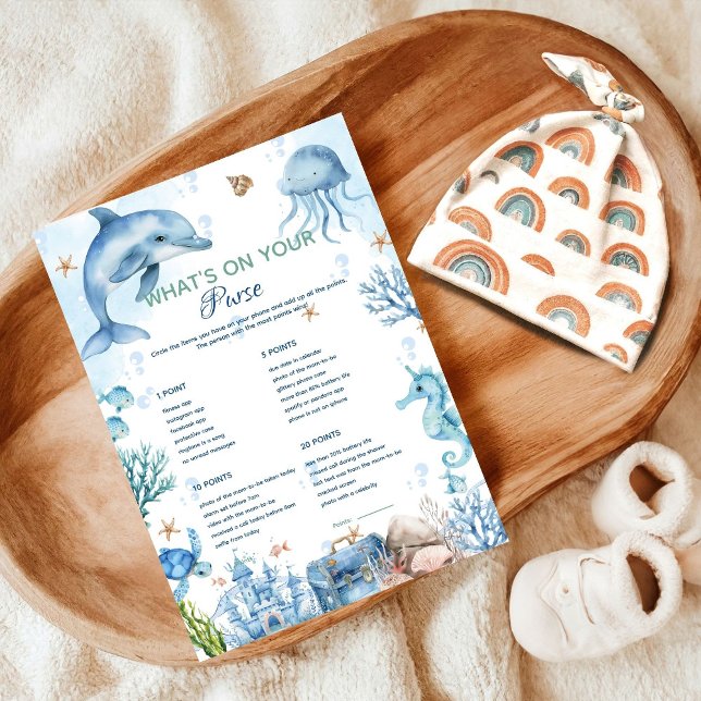 Under the  what's on your purse baby shower game  (Créateur téléchargé)