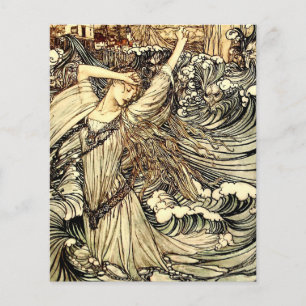 « Undine dans les vagues » par Arthur Rackham
