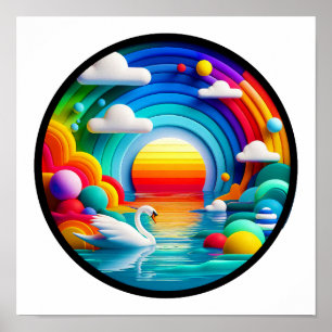 Une affiche abstraite à thème de nature moderne