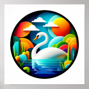 Une affiche abstraite à thème de nature moderne
