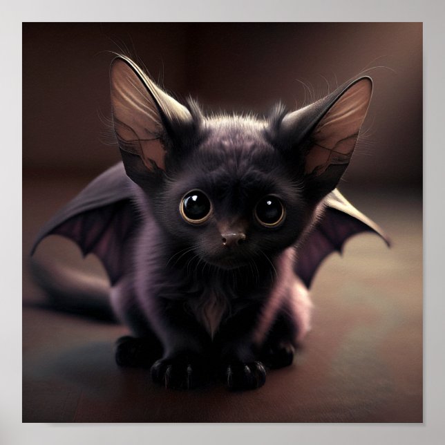 Une affiche adorable de chauve-souris (Devant)