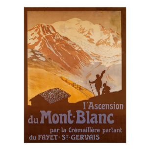 Une affiche art déco pour le tourisme alpin au Mon
