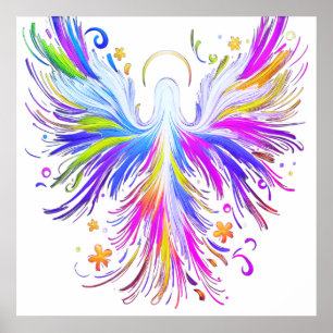 Une affiche de mur d'ange abstrait léger et aéré