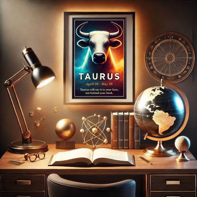 Une affiche du zodiaque du taureau cosmique (Créateur téléchargé)