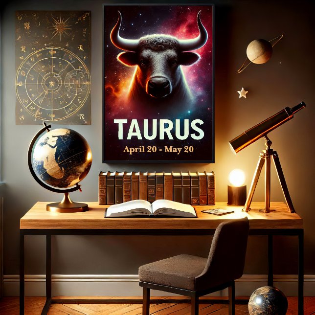 Une affiche du zodiaque du taureau cosmique (Créateur téléchargé)