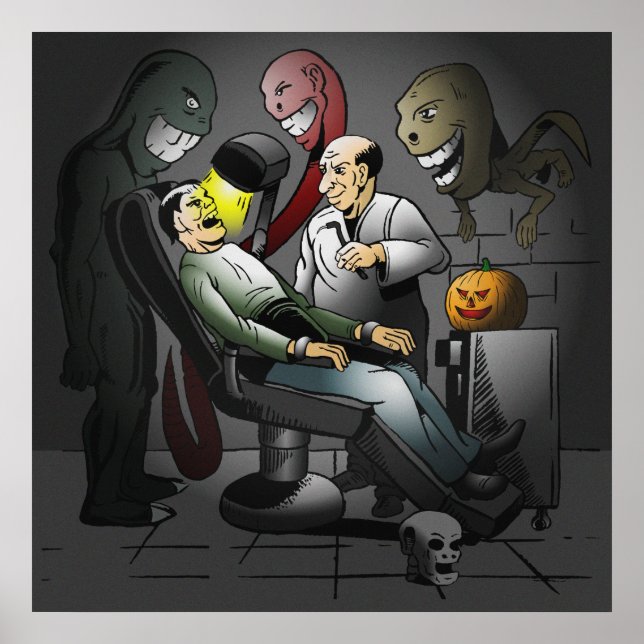 Une affiche d'une Nuit d'Halloween chez le Dentist (Devant)